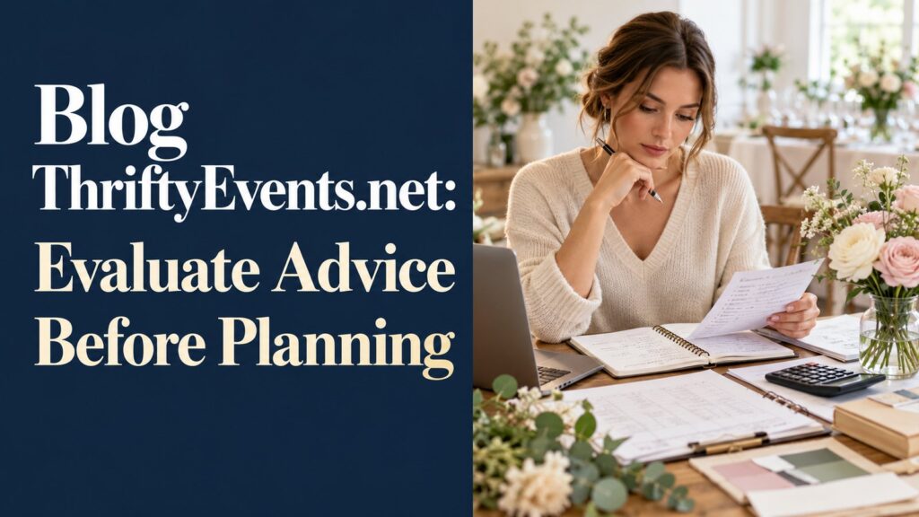 Blog ThriftyEvents.net: Evaluate Advice Before Planning Blog ThriftyEvents.net: Evaluate Advice Before Planning — editorial featured cover