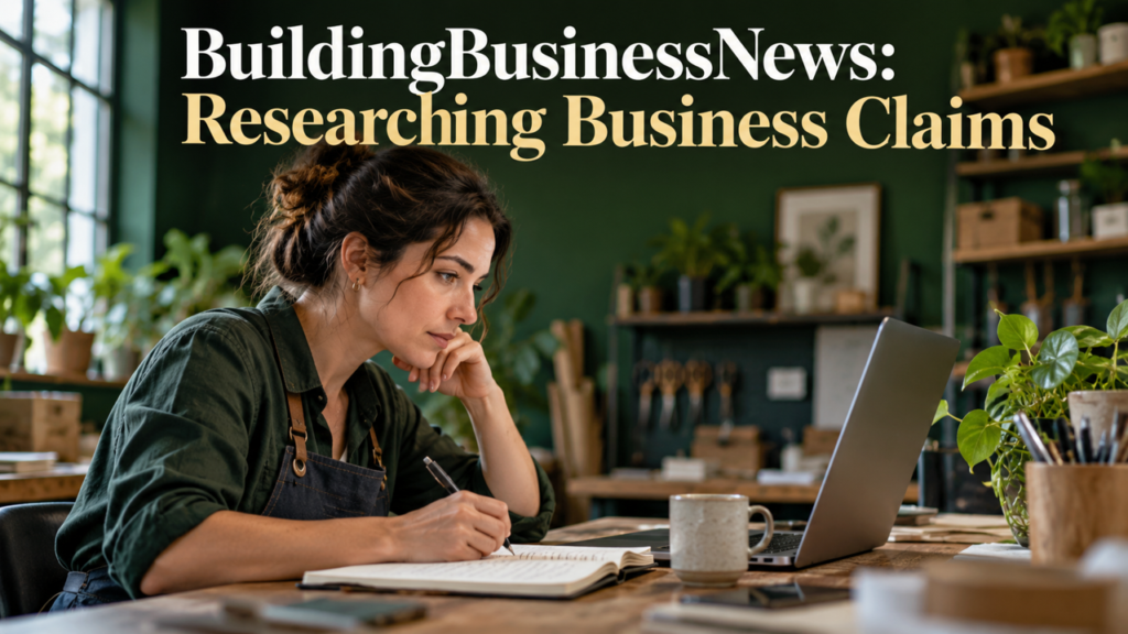 BuildingBusinessNews: Researching Business Claims BuildingBusinessNews: Researching Business Claims — editorial visual of reading and evaluating online information