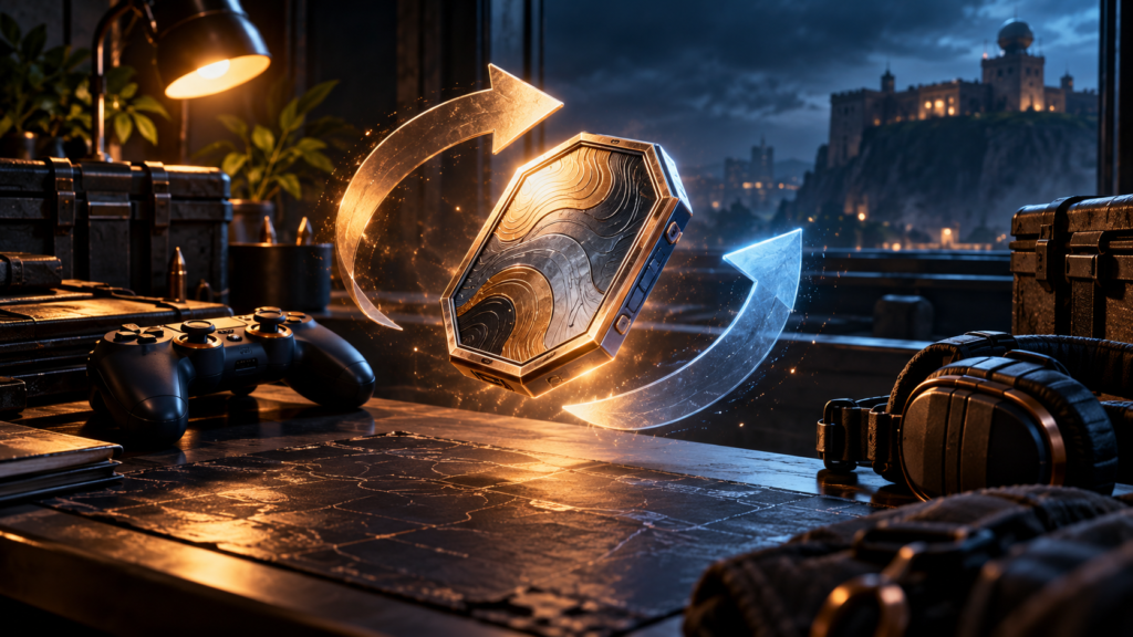 R6 Marketplace: Status Checks and Login Troubleshooting Conceptual illustration of gaming cosmetics and an exchange beside a controller