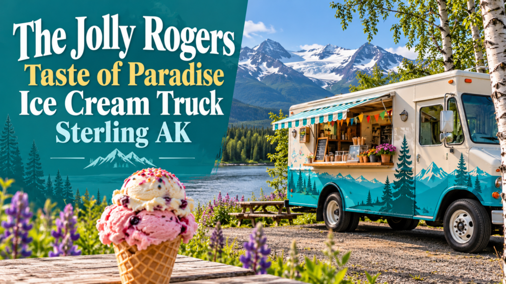 The Jolly Rogers Taste of Paradise Ice Cream Truck Sterling AK The Jolly Rogers Taste of Paradise Ice Cream Truck Sterling AK; conceptual editorial illustration